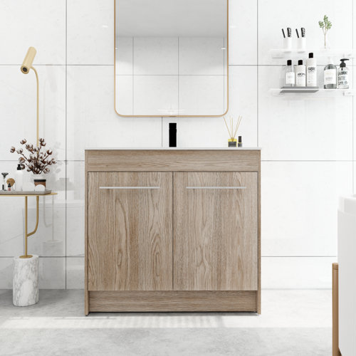 Ebern Designs Lissianna 35.63'' Single Bathroom Vanity with Acrylic Top